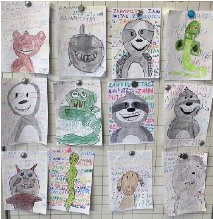 Zahnputztag in der Klasse 1b/2b